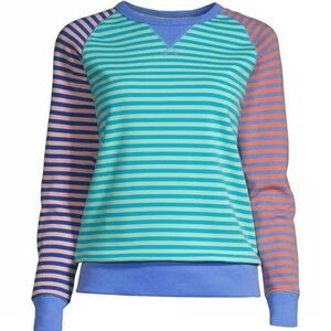 Lands' End Blue and Purple Striped Sweatshirt